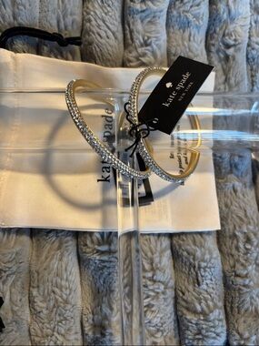 kate spade Gold bangles with Clear Crystal Pavé